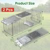 2Pcs 24X7.48X8.27In Folding Humane Live Animal Trap Cages Easy To Catch And Release Foldable Cat Trap Galvanized Steel For Small Cats Squirrels Rabbit