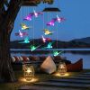 Solar Dragonfly Wind Chime 7 Color Changing Wind Chime For Outside Ipx4 Waterproof Outdoor Garden Yard Decor