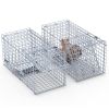 2Pcs 18X8X10In Humane Single Door Live Animal Trap Collapsible Galvanized Iron Animal Cage Catch And Release For Small Squirrel Raccoon Feral Cat Weas