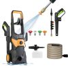 4200Psi 1.85Gpm 1800W Electric Pressure Washer High Pressure Cleaning Machine Portable Car Power Washer With Spray Gun 4 Nozzles Foam Cannon Holders F