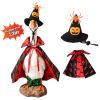 Porch Goose Halloween Costume For 23" Goose Statue Purple Black Stand Collar Cape & Pumpkin Spider Wizard Hat Halloween Yard Decor