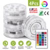 4Pcs Submersible Rgb Led Lights Ip68 Waterproof Underwater Color Changing Lamps Remote Control Battery Operated Floral Light For Vase Fountain Aquariu