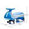 12V Kids Electric Wiggle Ride On Car, 2-In-1 Battery Powered Twist Car With Wireless Music, Controllable Led Lights & Flashing Pu Wheels, Stable Frame