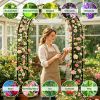 7.87Ft H X 4.59Ft W Adjustable Metal Garden Arch Diy Outdoor Trellis For Climbing Plants Wedding Arch Decoration Iron Arbor For Backyard Garden Entran