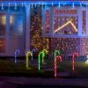 Solar Christmas Candy Cane Light Ip55 Waterproof Stake Light Lamp For Patio Yard Garden Pathway Outdoor Christmas Decorative Light