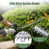 20In Cordless Hedge Trimmer 21V Handheld Bush Trimmer Electric Grass Shrub Trimmer With Dual-Action Blades 0.6In Cutting Diameter Safety Lock Adjustab