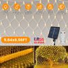 9.84X6.56Ft 192Led Solar Christmas Net Lights Outdoor Bush Lights Dimmable Ip44 Waterproof With 8 Modes Remote Timer Memory Function For Holiday Party