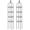 2 Packs Garden Obelisk Trellis 5.9Ft Plants Tower For Climbing Plants Flower Vegetable Vine Support Rustproof Garden Plant Trellis Black