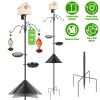 94Inch Squirrel Proof Bird Feeder Pole Heavy-Duty Bird House Pole  Outdoor Bird Feeding Station With 5 Adjustable Heights 4 Shepherd Hooks Top & Side