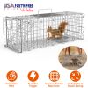 Humane Cat Trap Cage Catch Release Live Animal Rodent Cage Collapsible Galvanized Wire For Small Raccoons Beavers Groundhogs Foxes Armadillos