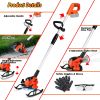 Cordless Grass Trimmer With Wheels 2Pcs 3.0Ah Batteries Rechargeable Handhold Lawn Mower With 3 Types Of Blades Head Angle Adjustable Lightweight For