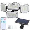 2 Pack Solar Powered Wall Lights Ip44 Waterproof Motion Sensor Lamps With Separate Solar Panel 4 Adjustable Heads 333Pcs Beads 120° Sensing Angle Remo