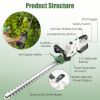 20In Cordless Hedge Trimmer 21V Handheld Bush Trimmer Electric Grass Shrub Trimmer With Dual-Action Blades 0.6In Cutting Diameter Safety Lock Adjustab