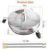 15In High Pressure Washer Flat Surface Cleaner 4000Psi Stainless Steel Disc Power Washer Broom With 3 Wheels 2 Washer Extension Wands 2 Replacement No