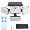 2 Pack Solar Powered Wall Lights Ip44 Waterproof Motion Sensor Lights With 4 Adjustable Heads 333Pcs Led Beads 120° Sensing Angle Remote Control For Y