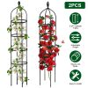 2 Packs Garden Obelisk Trellis 5.9Ft Plants Tower For Climbing Plants Flower Vegetable Vine Support Rustproof Garden Plant Trellis Black