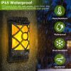 Flame Solar Lights Outdoor 96 Leds Waterproof Flickering Flame Wall Mount Lamp Auto On Off Sensor Decorative Landscape Night Lamp For Deck Patio Yard