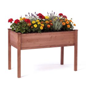 48X24X30In Elevated Raised Garden Bed With Legs, Wooden Planter Box For Outdoor Vegetable Herb Flower Fruit Growing