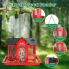 Metal Hanging Bird Feeder House Classic Barn Bird Feeder House Iron Hanging Outdoor Feeder With Visible Window And Lift Top Lid 15.75In Hanging Length