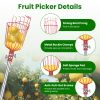 2-In-1 Pole Saw & Fruit Picker With 1.3-9.6Ft Extendable Stainless Steel Pole Manual Tree Pruner With 65Mn Steel Blade Fruit Picking Basket Storage Ba