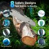 2-In-1 8” Cordless Electric Pole Saw And Mini Chainsaw With Extension Poles 2Pcs 21V 3.0Ah Batteries Adjustable Length Chain Saw With Auto Oiler Safet