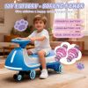 12V Kids Electric Wiggle Ride On Car, 2-In-1 Battery Powered Twist Car With Wireless Music, Controllable Led Lights & Flashing Pu Wheels, Stable Frame