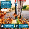 Cordless Leaf Blower 93Mph 431Cfm Battery Powered Leaf Blower    With 6 Variable Speeds 2 Rechargeable Batteries For Yard Patio Driveway