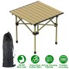 Folding Camping Table Portable Lightweight Carbon Steel Roll-Up Picnic Bbq Desk With Carry Bag Heavy Duty For Outdoor Beach Backyard Party Patio Campi