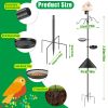 94Inch Squirrel Proof Bird Feeder Pole Heavy-Duty Bird House Pole  Outdoor Bird Feeding Station With 5 Adjustable Heights 4 Shepherd Hooks Top & Side