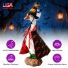 Porch Goose Halloween Costume For 23" Goose Statue Pumpkin Spider Wizard Hat, Red & Black Cape Outfit Halloween Yard Decor