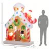 7.2Ft Inflatable Gingerbread House Christmas Decoration With Warm White Led Lights Built-In Fan 6 Ground Stakes & 2 Tether Ropes Outdoor Yard Lawn Hol