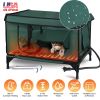 Waterproof Heated Cat House Outdoor Weatherproof Insulated Kitty Shelter Feral Cat Heating Bed With Heating Pad Anti-Chew Cord 2 Doors 3 Windows For I