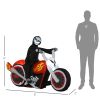 6 Ft Halloween Inflatable Grim Reaper On Motorcycle Outdoor Decoration With Built-In Led Lights, Ip44 Weather-Resistant Blow Up Skeleton Biker With St