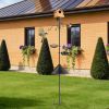 94Inch Squirrel Proof Bird Feeder Pole Heavy-Duty Bird House Pole  Outdoor Bird Feeding Station With 5 Adjustable Heights 4 Shepherd Hooks Top & Side