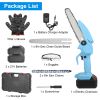 Electric Mini Chainsaw Portable Handheld Cordless Small Chain Saw Battery Powered With 2Pcs 1200Mah Rechargeable Batteries 8In Chains Gloves Goggles F