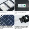 Solar Street Path Light Outdoor 120Leds Radar Sensor Remote Control Wireless Lamps Ip65 Waterproof Lighting For Garage Front Door Garden Pathway