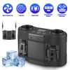 16000Mah 4 In 1 Dual-Turbine Waist Clip Fan Wearable Personal Fan Hands-Free With 5 Speeds Lcd Display Lanyard Double As Power Bank For Jobsites Campi