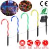 Solar Christmas Candy Cane Light Ip55 Waterproof Stake Light Lamp For Patio Yard Garden Pathway Outdoor Christmas Decorative Light