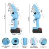 Electric Mini Chainsaw Portable Handheld Cordless Small Chain Saw Battery Powered With 2Pcs 2200Mah Rechargeable Batteries 4In/6In Chains For Pruning