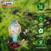 Glass Hummingbird Feeder 33Oz Hand Blown Hummingbird Feeder With 5 Flower Feeding Port Perch Ant Moat Hanging Hook S Hook Hemp Rope Cleaning Brush For