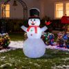 12Ft Christmas Inflatable Snowman With Cardinal Bird Rotating Colorful Led Lights Giant Blow Up Snowman Outdoor Christmas Yard Decorations With Built-