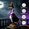 Porch Goose Halloween Costume For 23" Goose Statue Purple Black Stand Collar Cape & Pumpkin Spider Wizard Hat Halloween Yard Decor