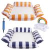 3 Pack Inflatable Pool Floats For Adult 1 Drink & Snack Float 2 Water Hammocks With High Buoyancy Pillows Cooling Mesh