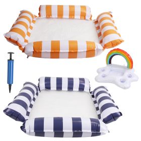 3 Pack Inflatable Pool Floats For Adult 1 Drink & Snack Float 2 Water Hammocks With High Buoyancy Pillows Cooling Mesh