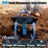 800W 21V Cordless Tiller Cultivator 3.0Ah Battery Powered Tiller With 8.66" Width 6.69" Depth Manganese Steel Tines For Soil Cultivation Weeding Garde