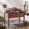 48X24X30In Elevated Raised Garden Bed With Legs, Wooden Planter Box For Outdoor Vegetable Herb Flower Fruit Growing