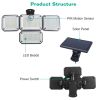 2 Pack Solar Powered Wall Lights Ip44 Waterproof Motion Sensor Lamps With Separate Solar Panel 4 Adjustable Heads 333Pcs Beads 120° Sensing Angle Remo