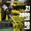 20In Cordless Hedge Trimmer 21V Handheld Bush Trimmer Electric Grass Shrub Trimmer With Dual-Action Blades 0.6In Cutting Diameter Safety Lock Adjustab