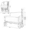 3-In-1 Folding Wagon Cart With Bench Seat, Patent Protection- Includes 1 Ice Pack, 500Lbs Heavy-Duty Utility Wagon, 180L Capacity All-Terrain Wheels F