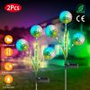 2 Pcs Dandelion Solar Light 36Led Beads Outdoor Garden Lawn Pathway Landscape Stake Lamp Colorful Ornamental Light